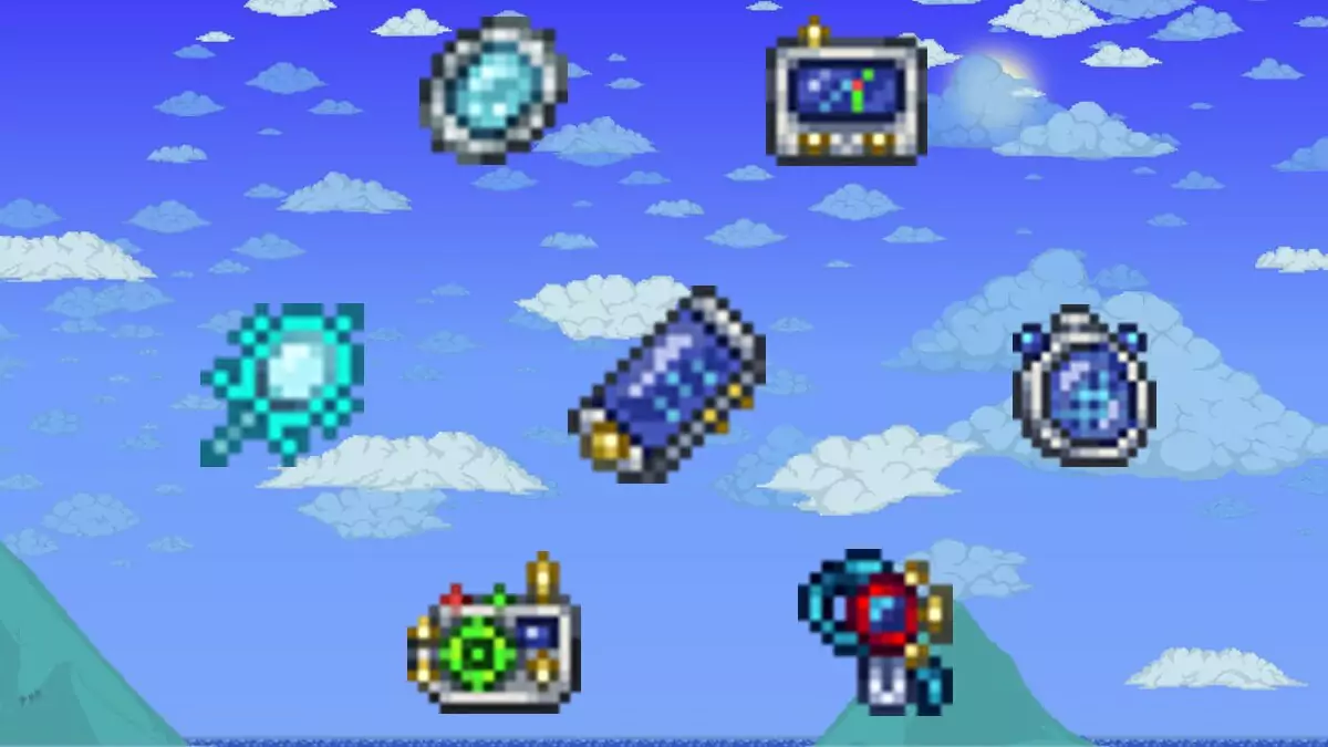All the required ingredients to make the Cell Phone in Terraria.