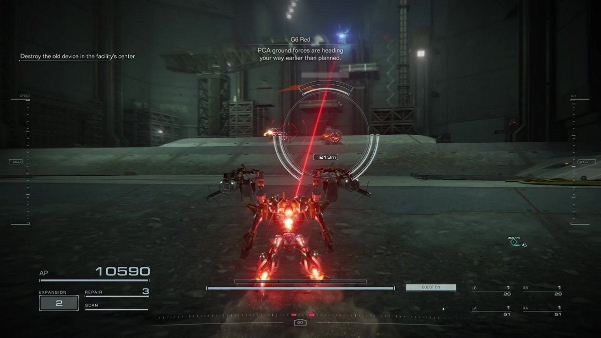 The player fighting enemies in the Tunnel Sabotage mission.