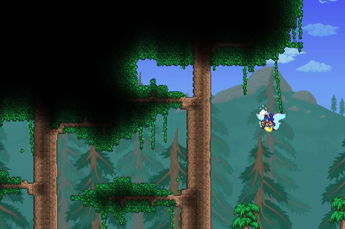 A Living Tree in Terraria.