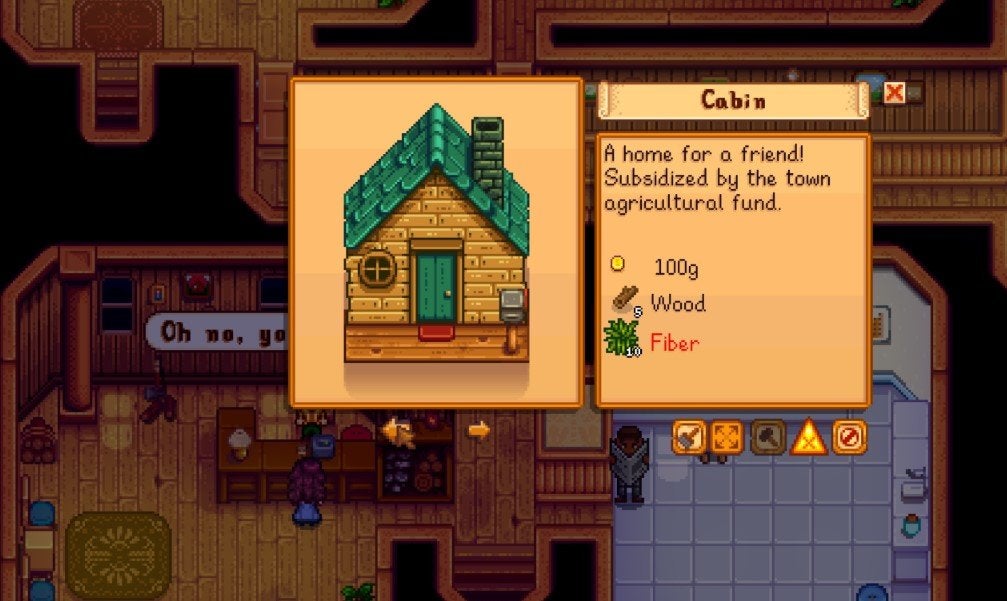 One of the three available Farmhand Cabins from Robin in Stardew Valley. 