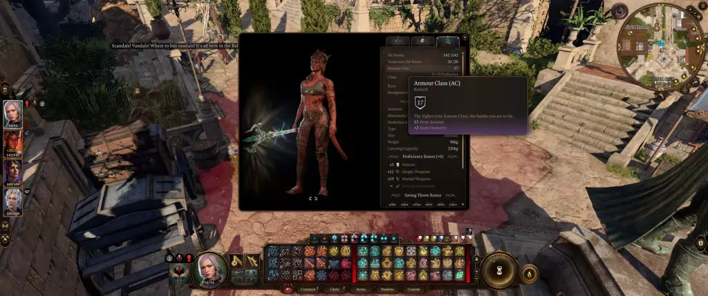 Karlach's Armor Class in Baldur's Gate 3.