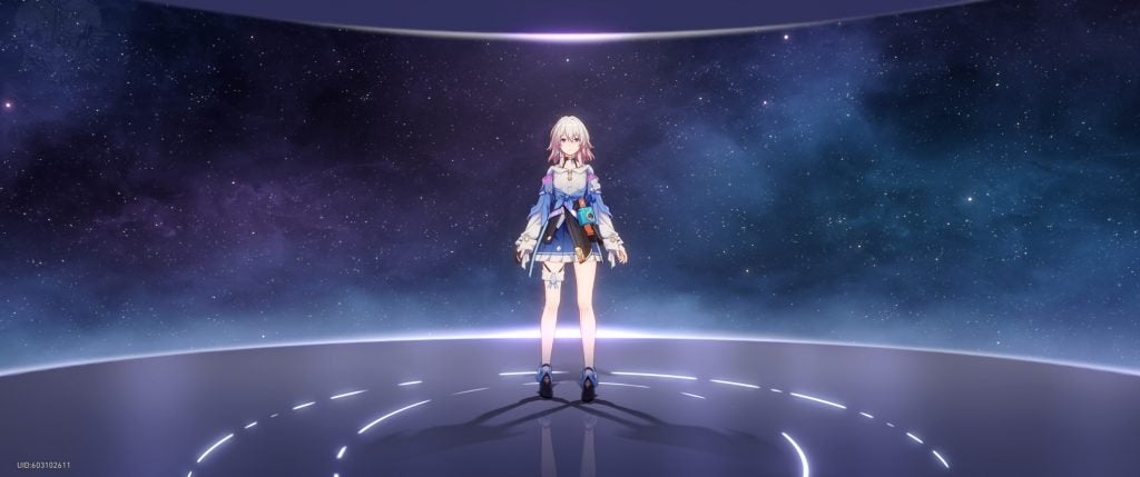 March 7th, an Ice character from Honkai: Star Rail.
