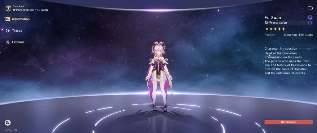 Fu Xian, a Quantum character from Honkai: Star Rail.
