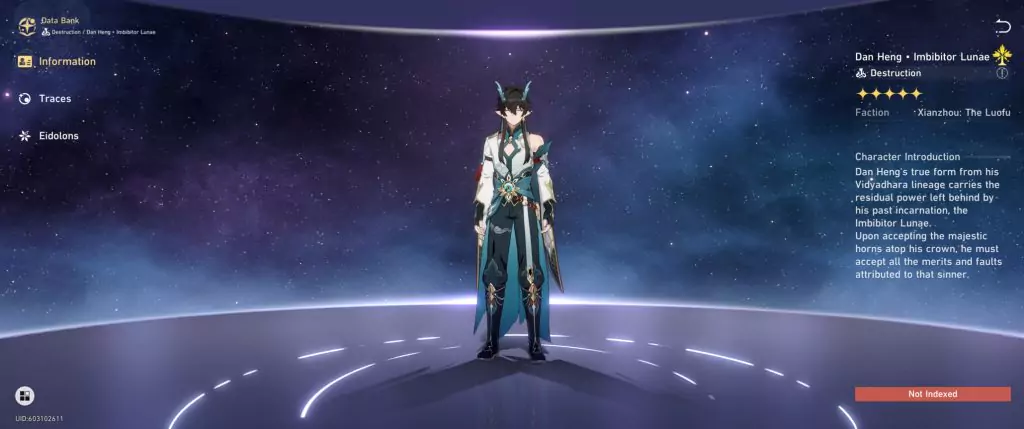 Dan Heng's Imbibitor Lunae form in Honkai: Star Rail.