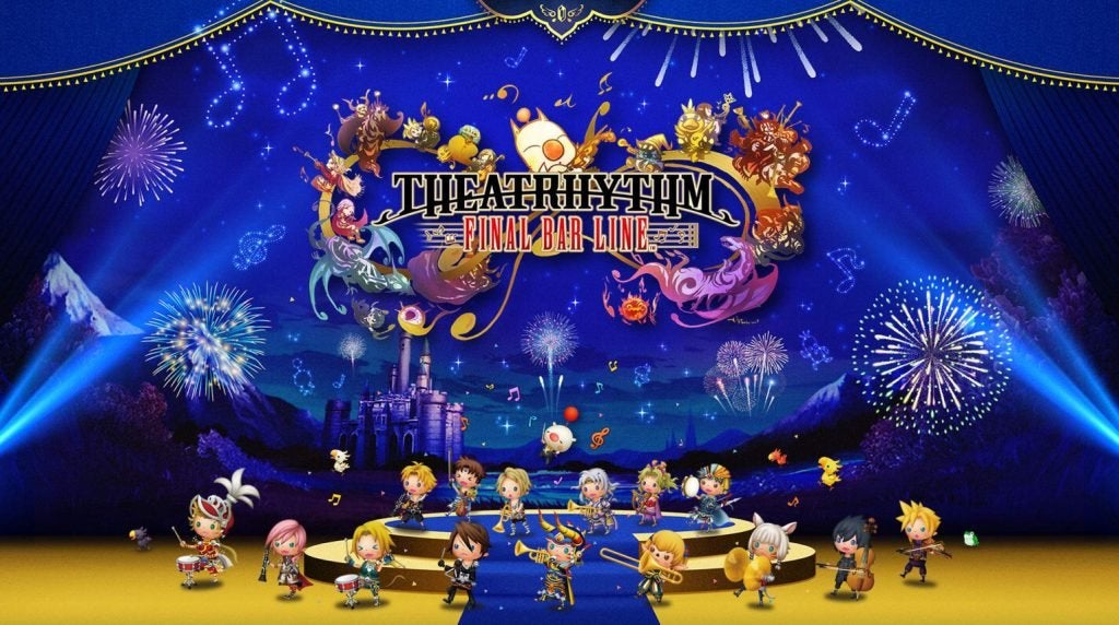 The cover art for Theatrhythm Final Bar Line, a game featuring Final Fantasy characters and music.
