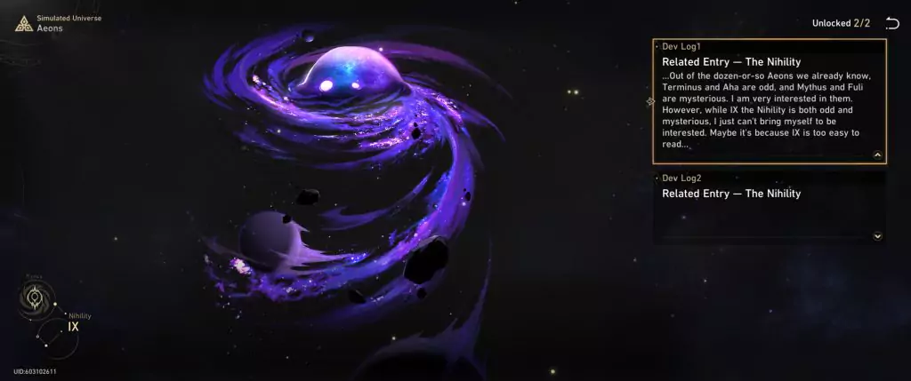 IX, the Aeon of Nihility in Honkai: Star Rail.