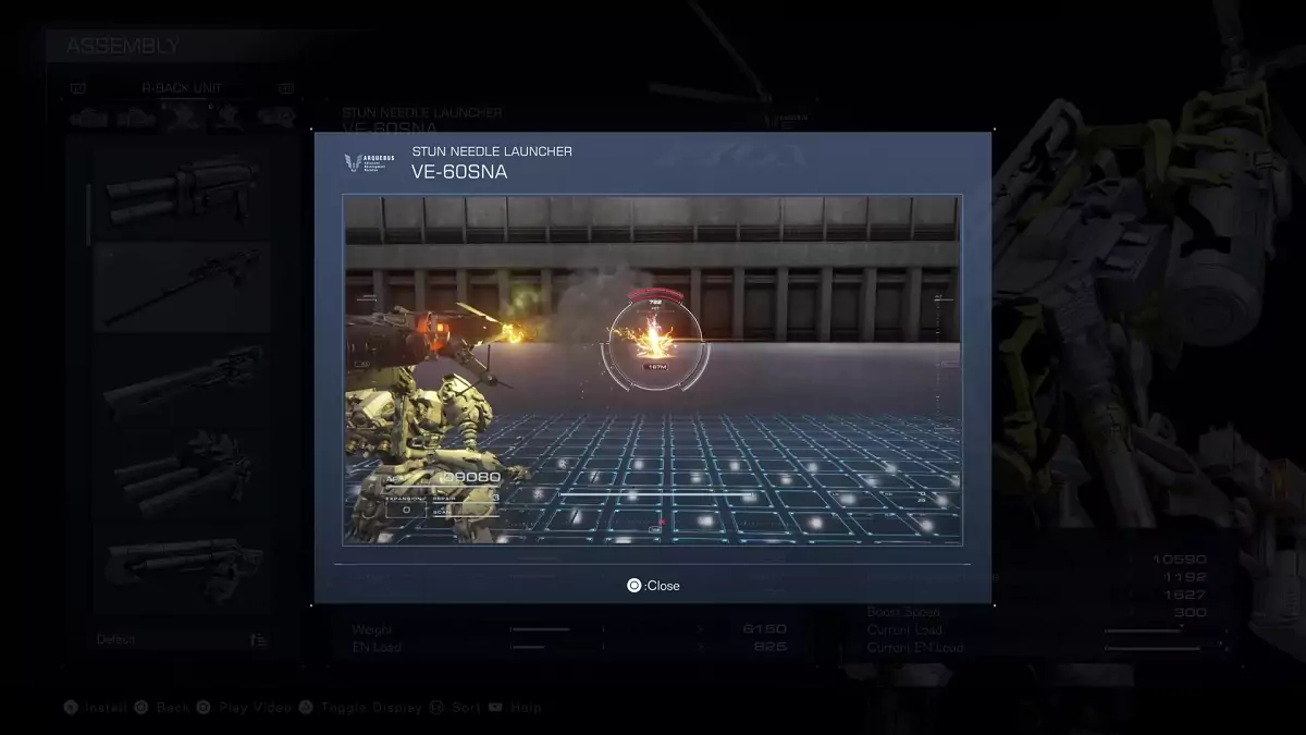 A showcase of the Stun Needle Launchers from Armored Core 6.