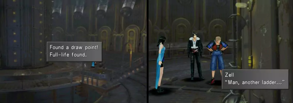Lower in the the Garden's MD Levels is a Full-Life Draw Point, and a ladder going up.