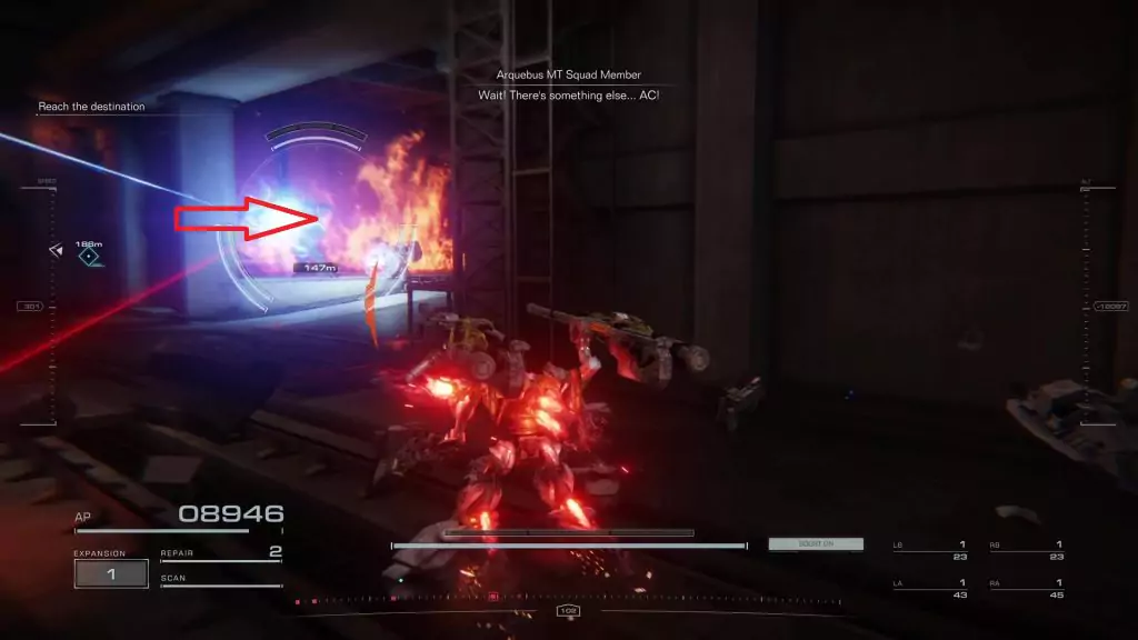 Raven heading towards a chamber in the "MIA" mission.