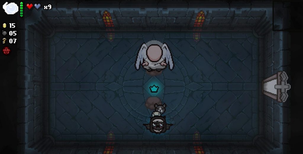 An example of an Angel Room in Binding of Isaac: Rebirth.