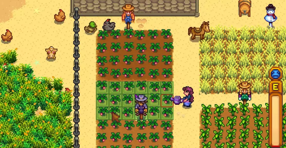 An example of a player farming with an Exhausted Energy bar. 