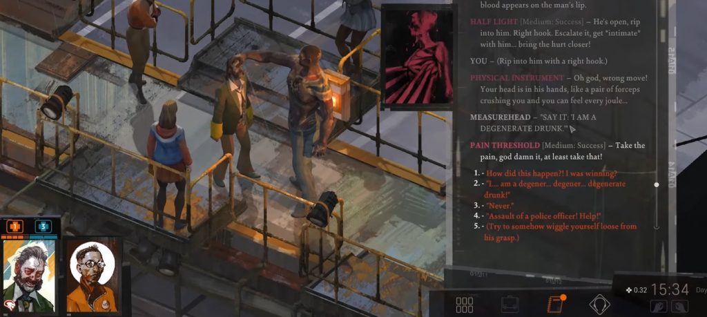 Your Pain Threshold in Disco Elysium, allowing you to keep going through agony.
