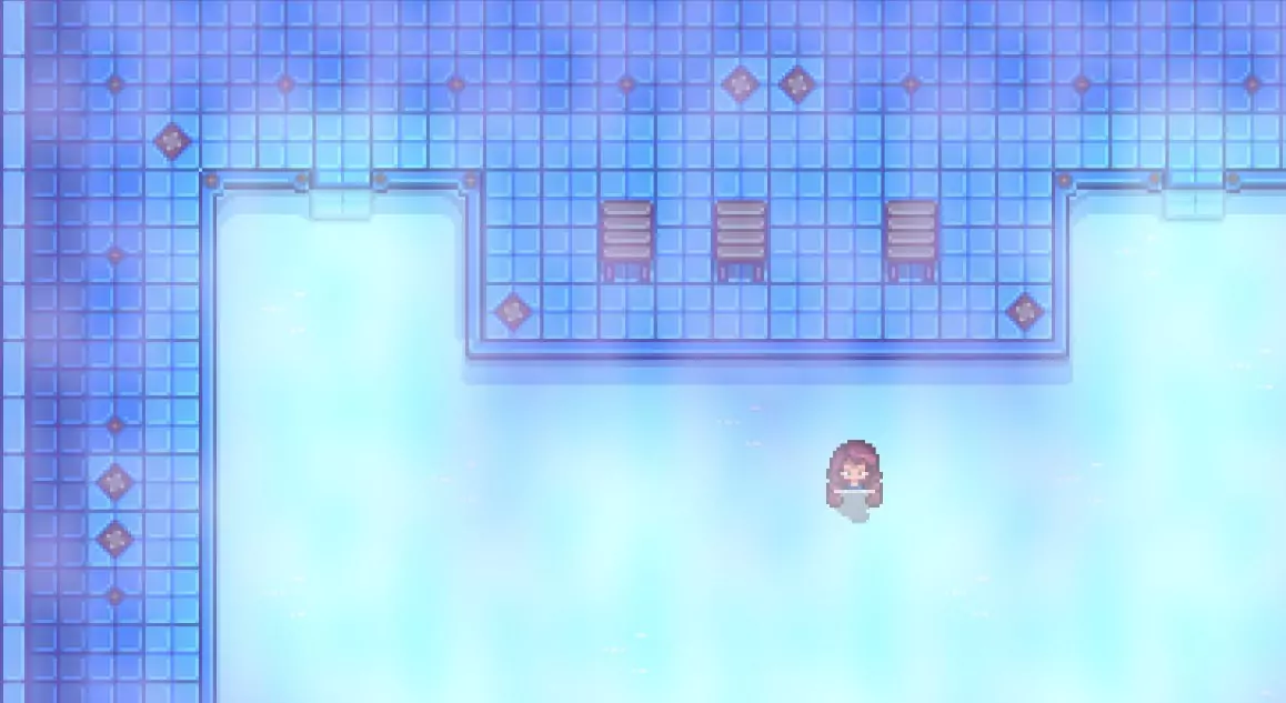 A player relaxing inside the Spa to replenish their Energy Bar.