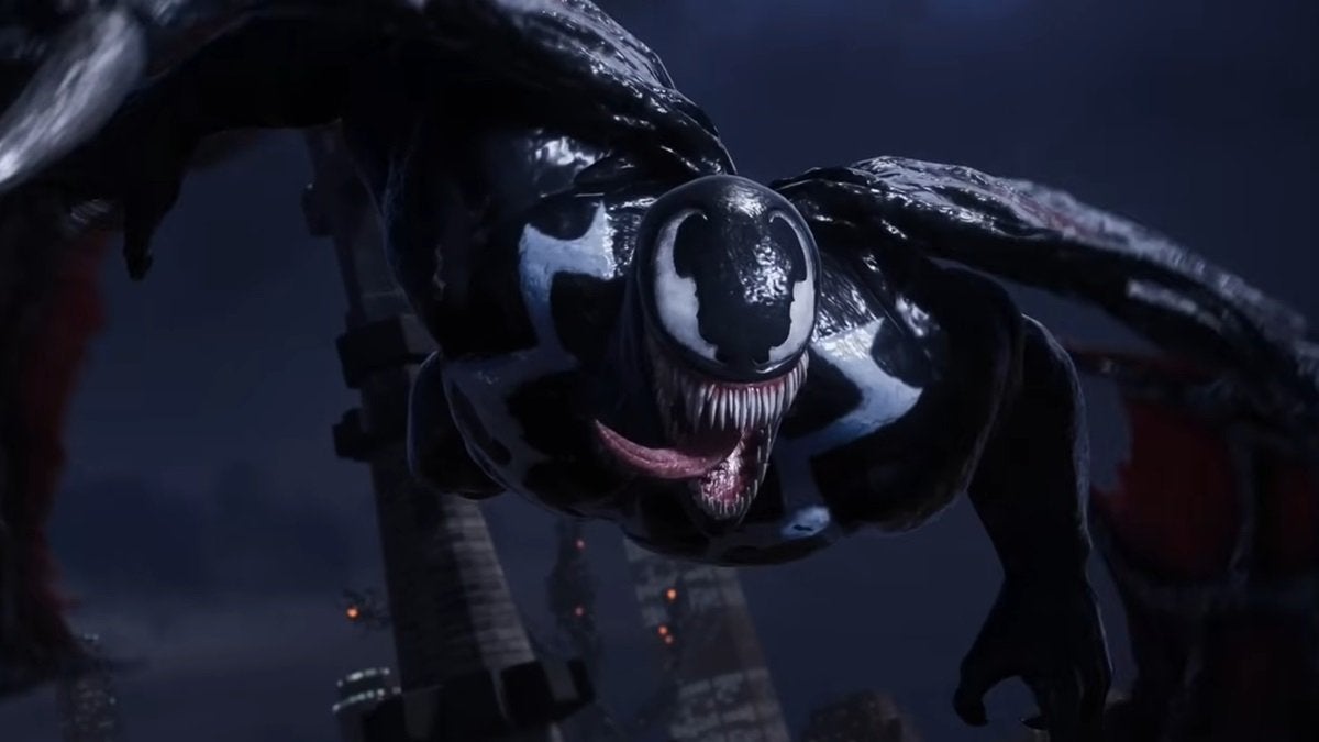 Venom flying in Spider-Man 2.