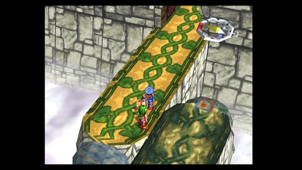 Crossing to the second part of the Dom Ruins in Grandia.