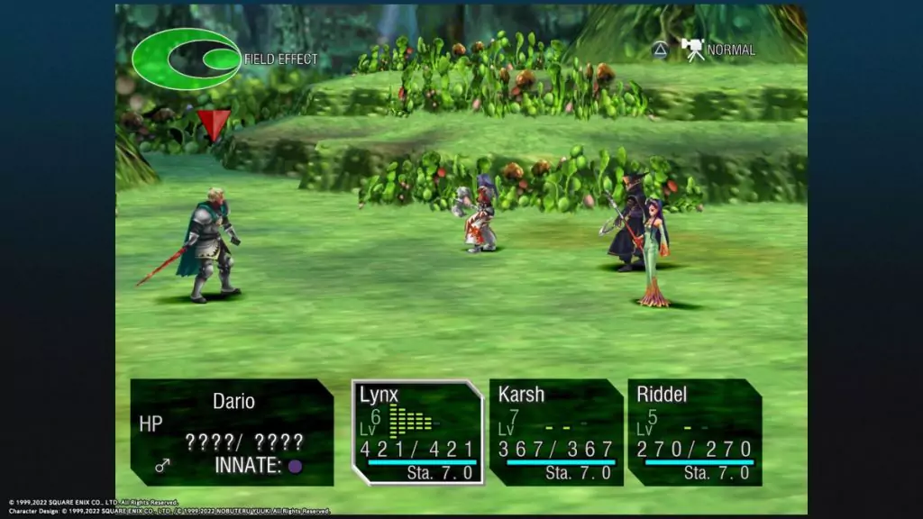 Fighting Dario in Chrono Cross.