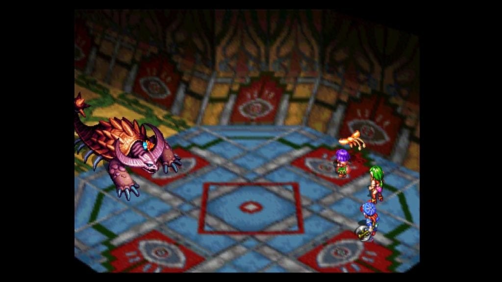 Ganymede boss fight in the Dom Ruins in Grandia.