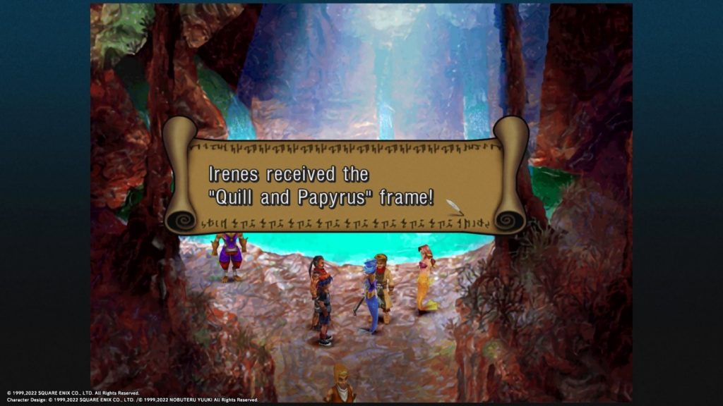 Quill and Papyrus window frame in Chrono Cross.