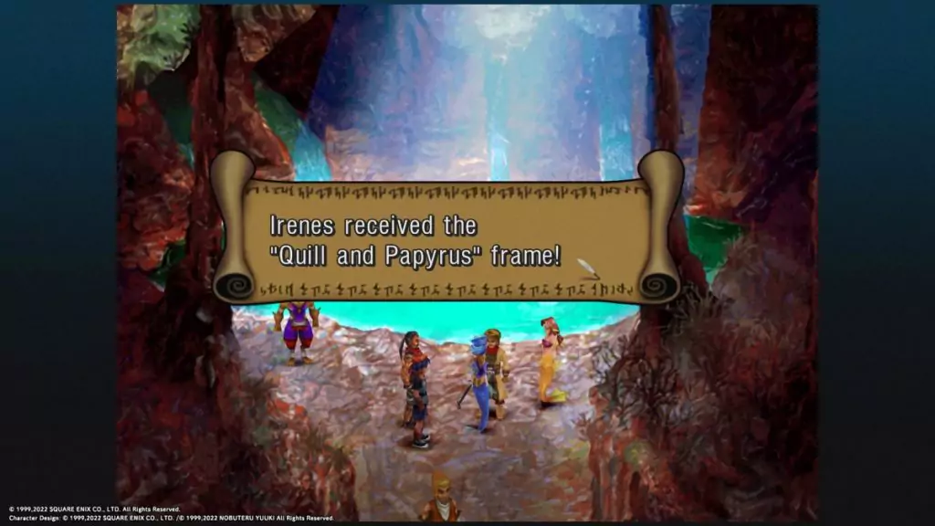 Quill and Papyrus window frame in Chrono Cross.