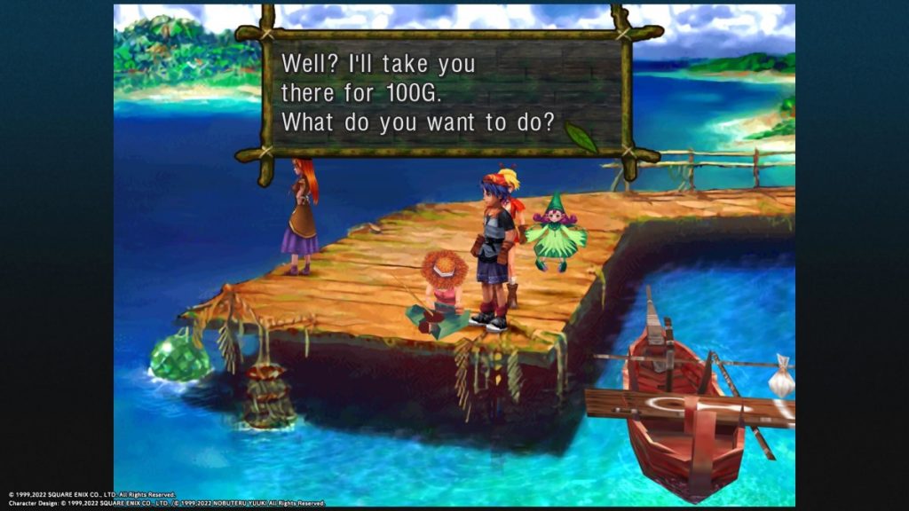 Sail to Water Dragon Isle for 100G.