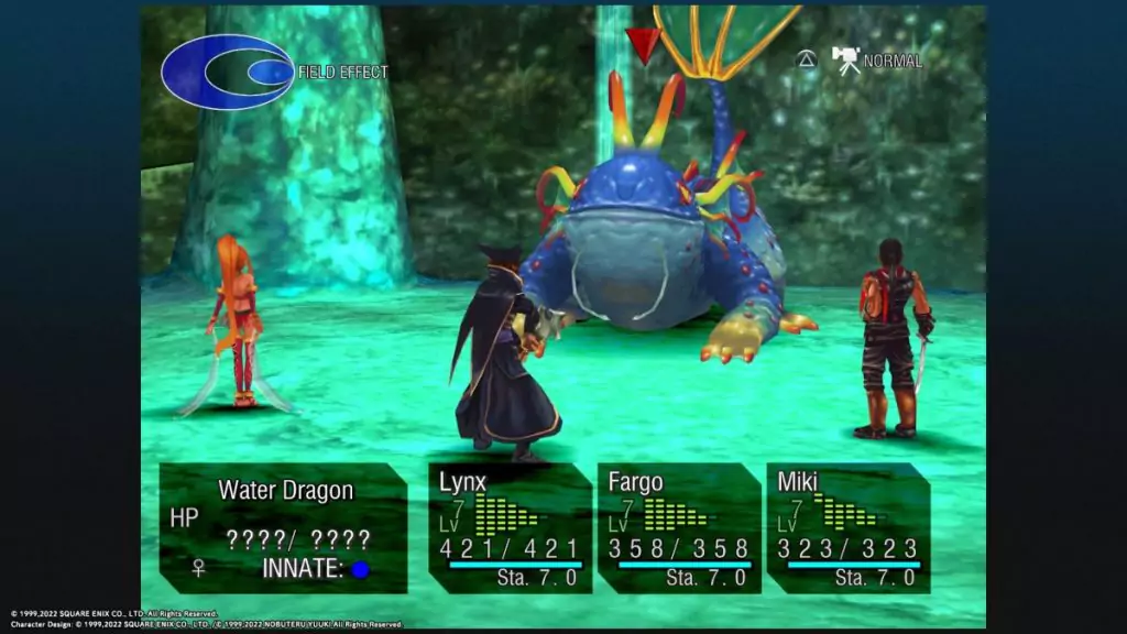 Water Dragon boss fight in Chrono Cross.