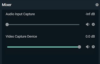 The Mixer section of Streamlabs with Audio Input Capture muted.
