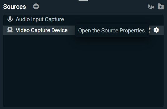 The clickable gear icon in Streamlabs that lets you Open the Source Properties.