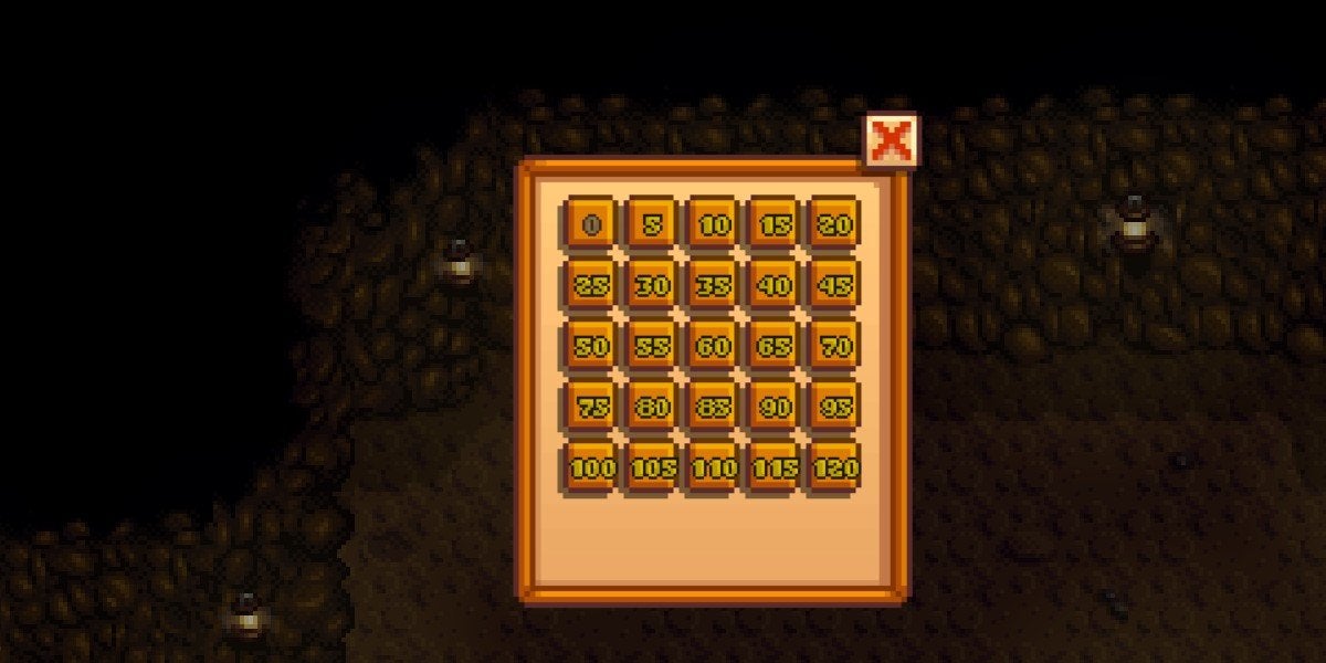 The Stardew Valley mines floor list at the elevator. 