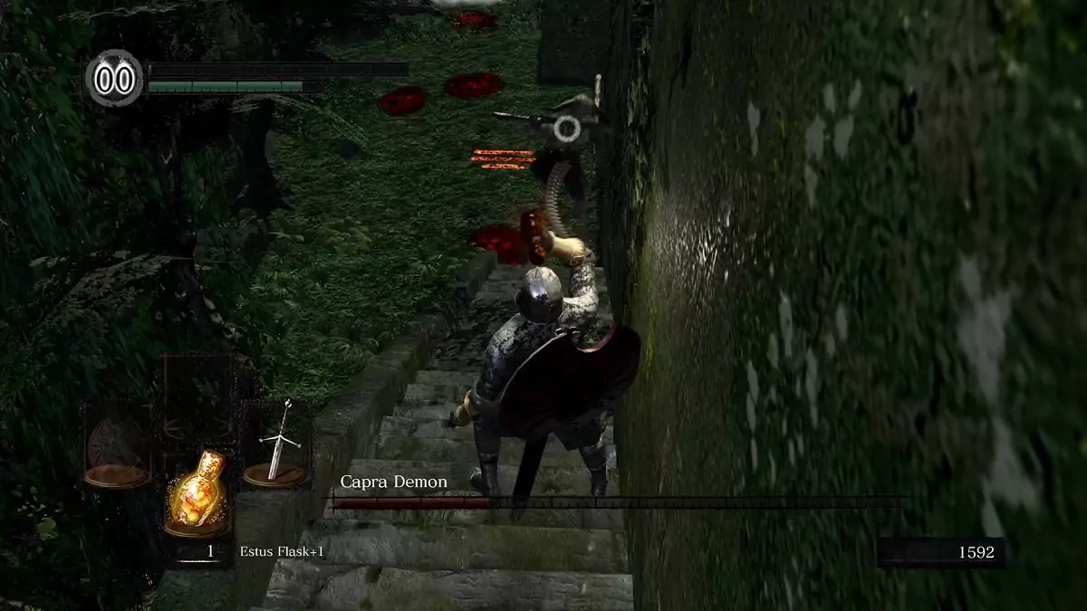 The Chosen Undead drinking an Estus Flask.