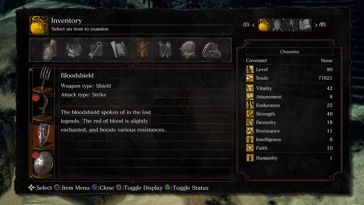 The Bloodshield from Dark Souls.