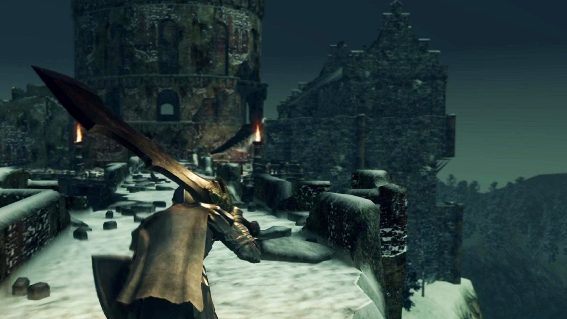 The player entering the Painted World of Ariamis in Dark Souls.