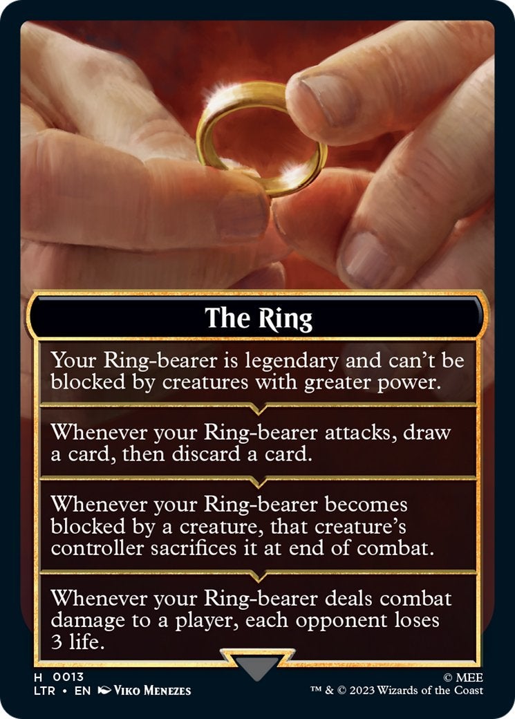 The Ring emblem in MTG listing its effects.