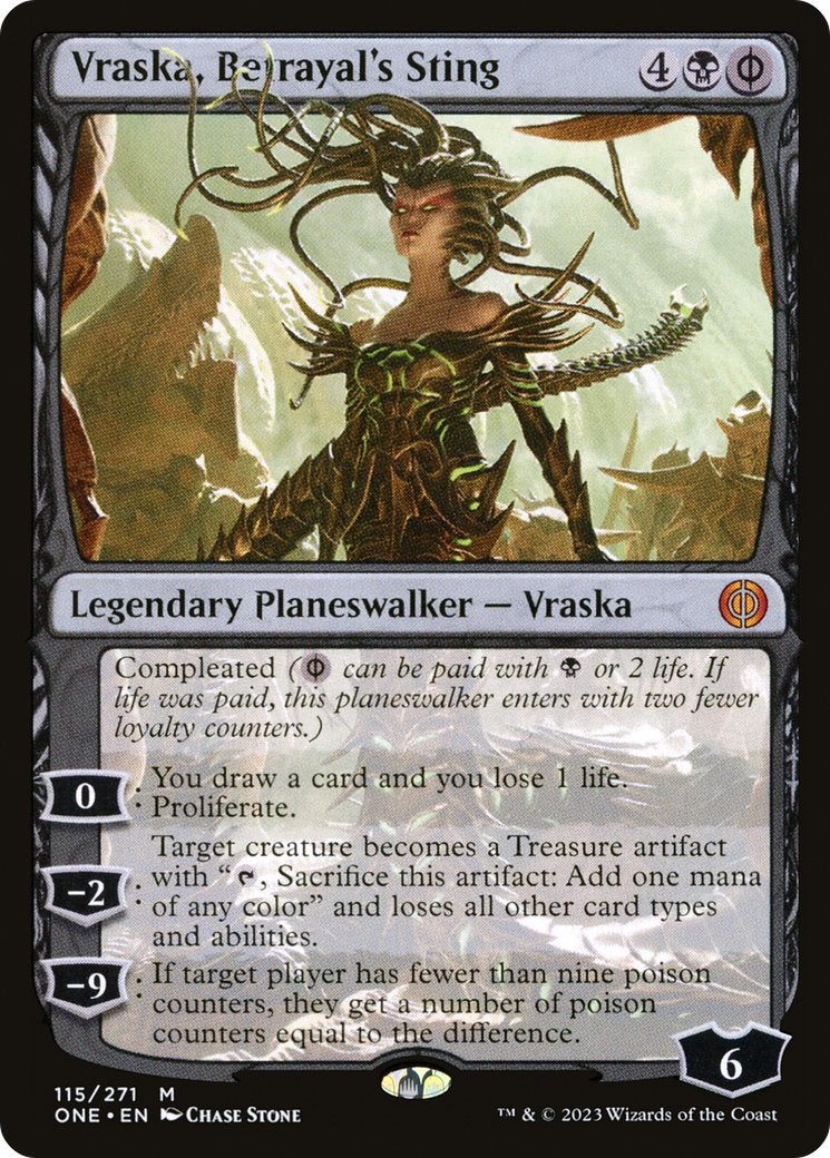 A black Planeswalker with Proliferate.