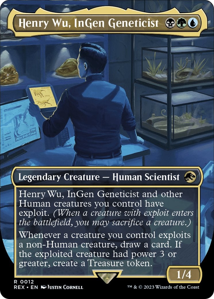 Henry Wu from Jurassic World on an MTG card.