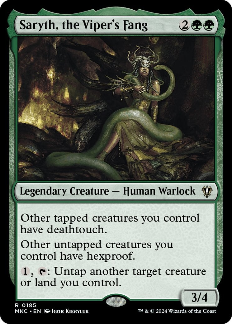 A green Creature card from MTG that gives other untapped Creatures Hexproof.