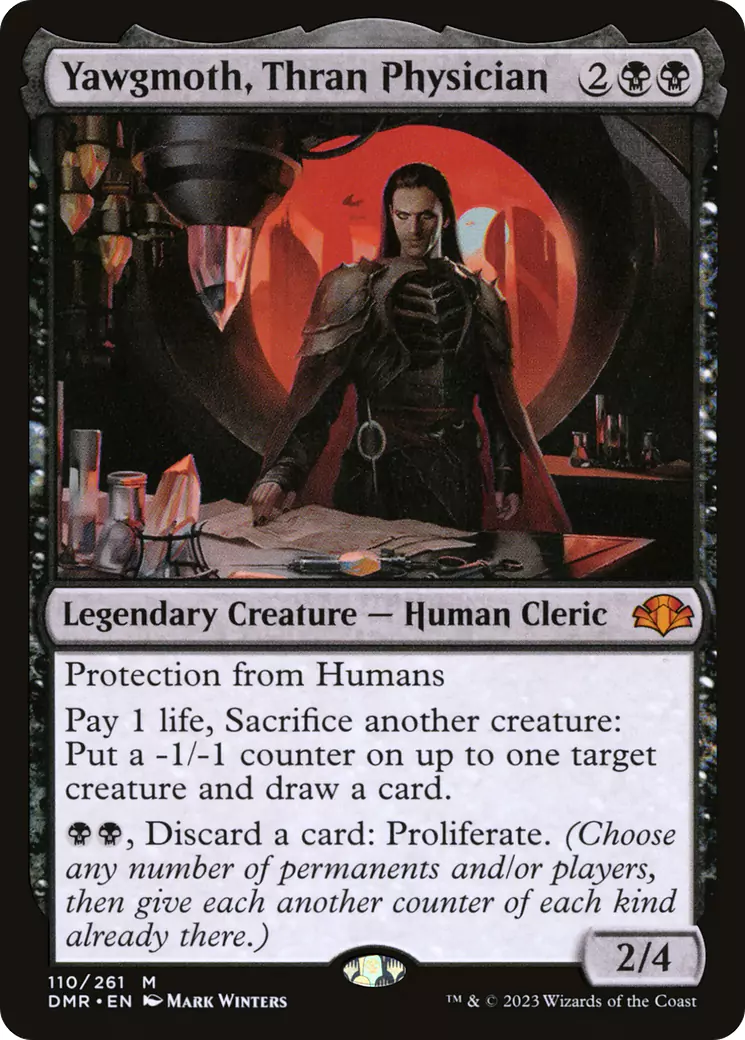 A Legendary Creature that can put -1/-1 counters on others.