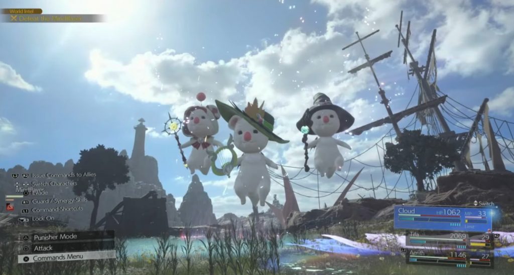 The Moogle Trio summon in Final Fantasy VII Rebirth.