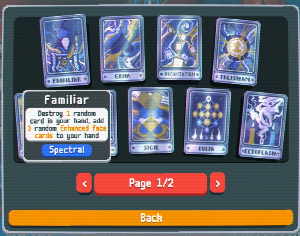 A Spectral Card that destroys a random Playing Card and creates three random enhanced face cards.