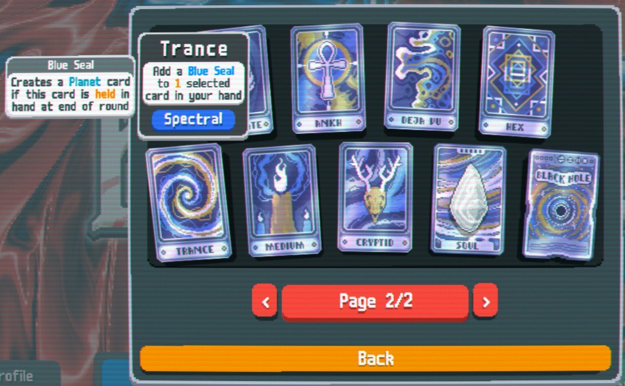 The Trance Spectral Card, which adds a Blue Seal to one selected card.