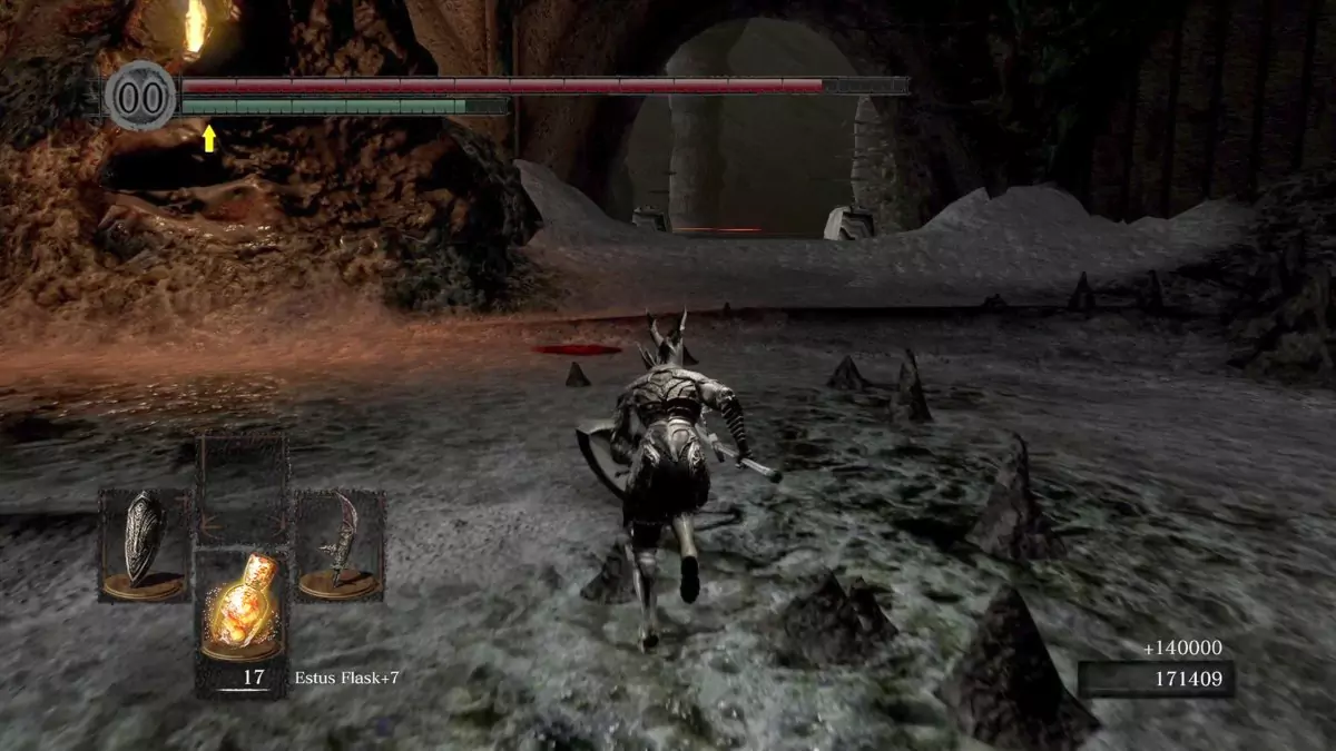The Chosen Undead leaving Gwyn's boss room after defeating him.