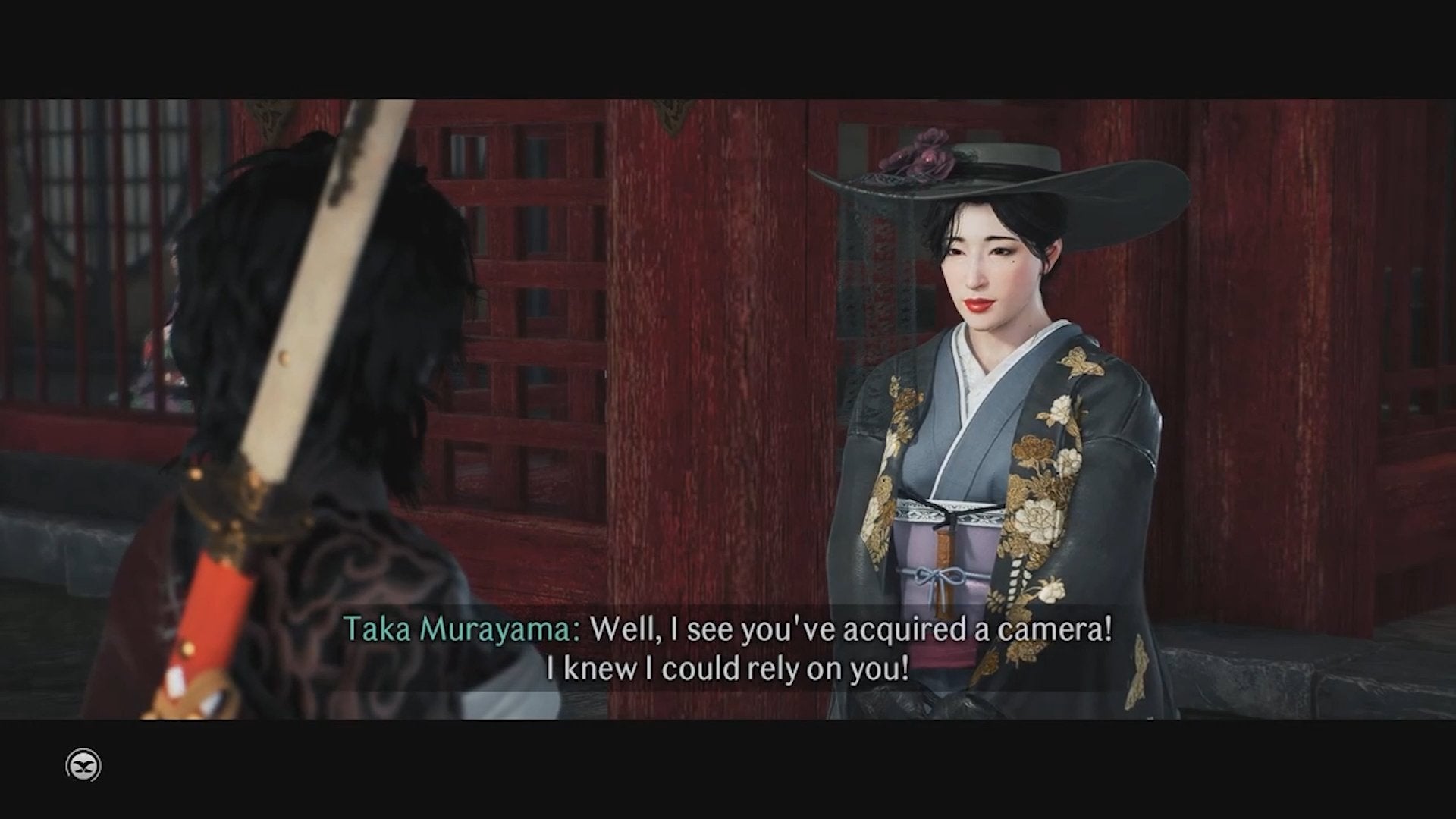 The player talking to an NPC named Taka Murayama.