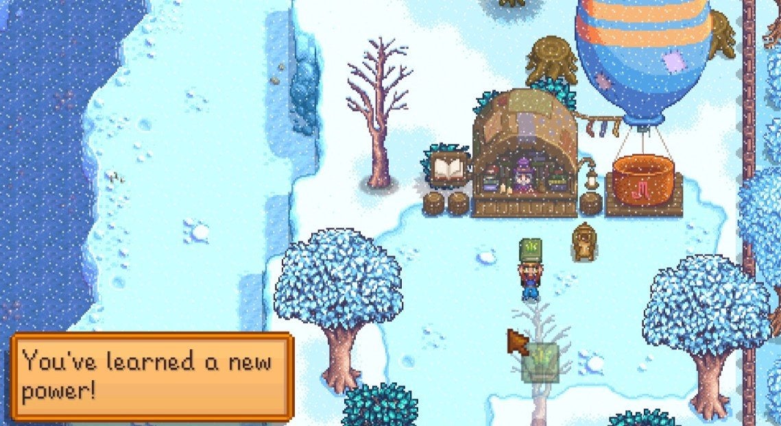 Learning a new power by using one of the books sold by the Bookseller in Stardew Valley. 