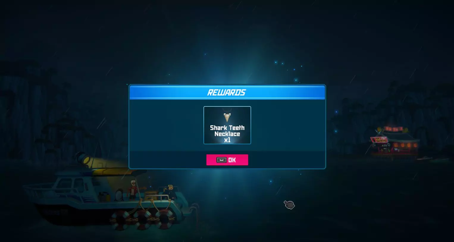 The Shark Teeth Necklace Charm reward for defeating Klaus.