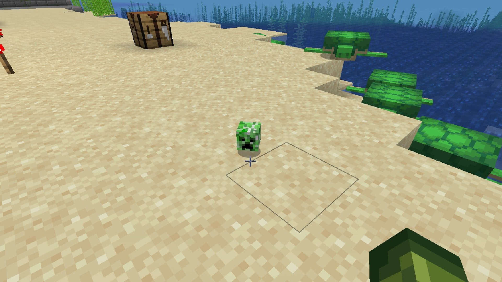 A Creeper Head on the ground.