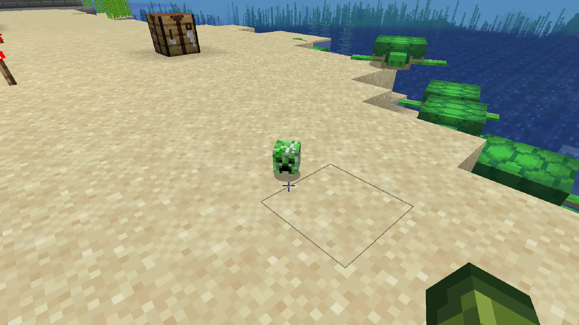 A Creeper Head on the ground.