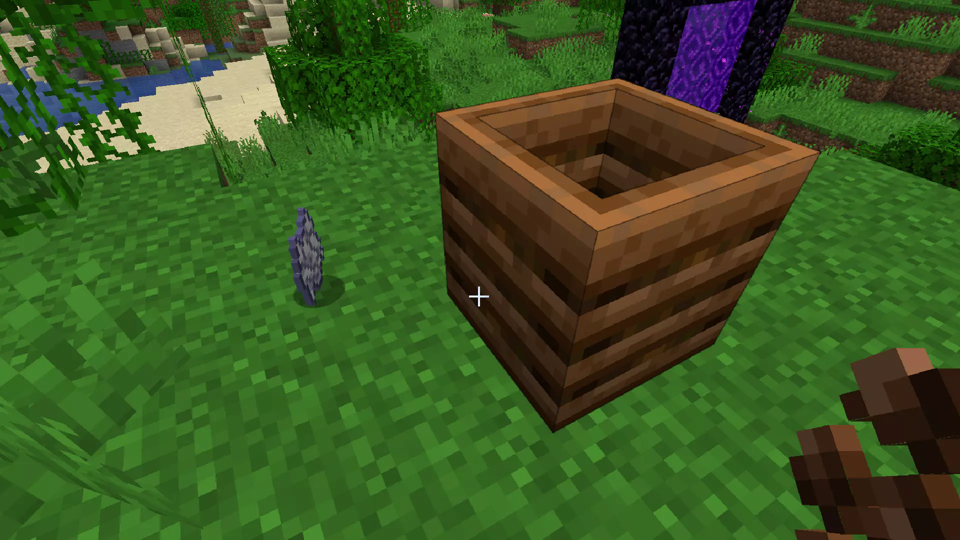 Bone Meal on the ground next to a Composter.