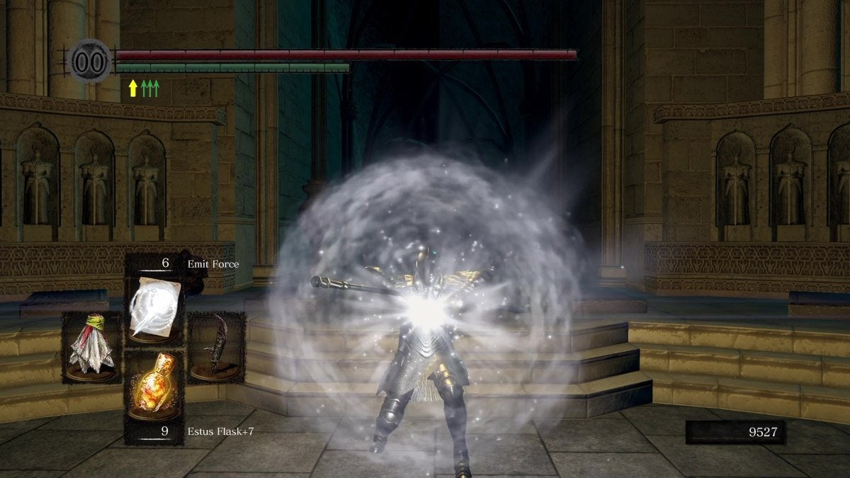 The Emit Force miracle from Dark Souls.