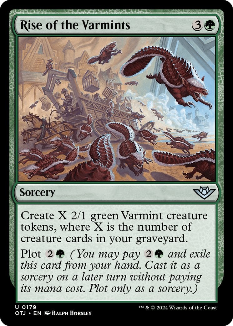 The Rise of the Varmints MTG card, which has the Plot mechanic.