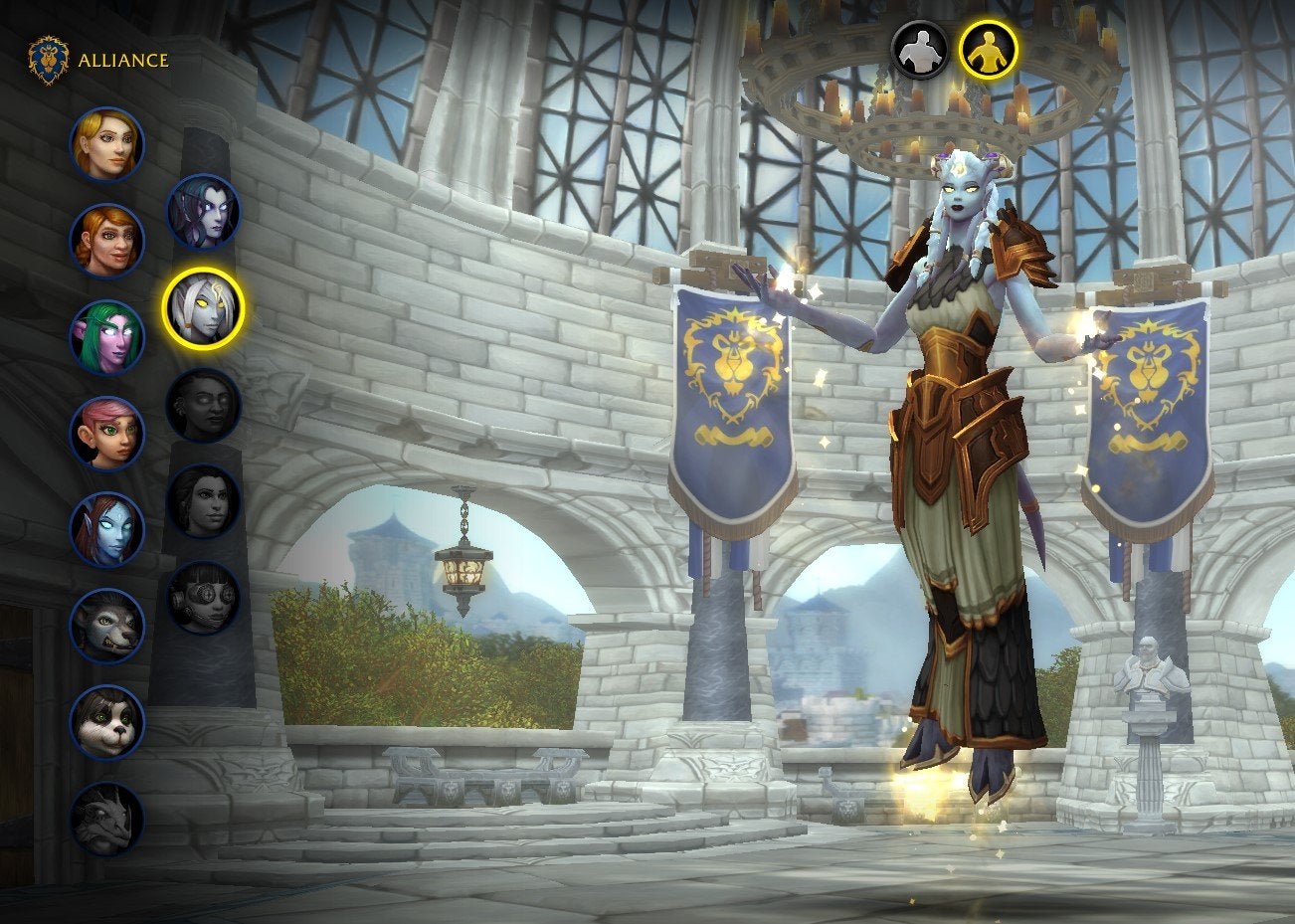 A Lightforged Draenei in World of Warcraft. 