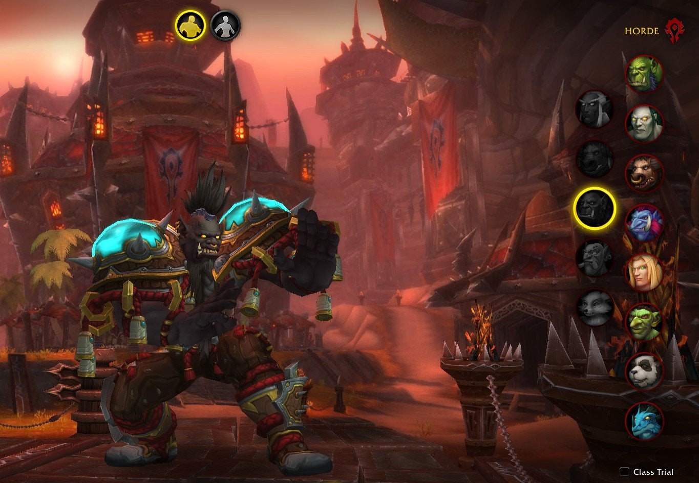A Mag'har Orc in World of Warcraft. 